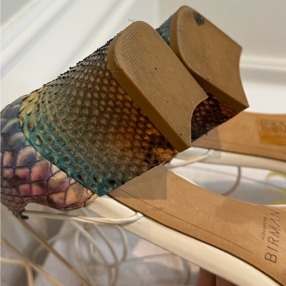 Stunning Real Multicolour And White Python & Leather Sandals By Alexandre Birman - Picture 3 of 9